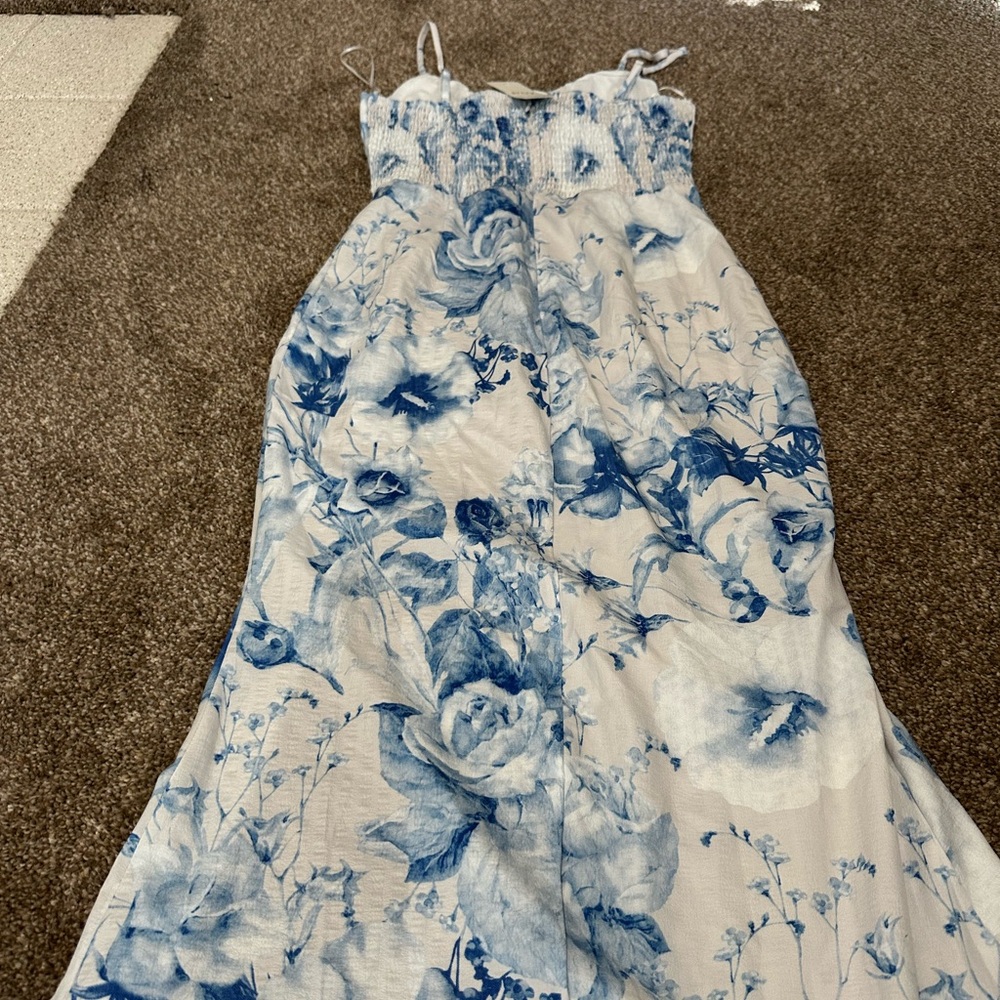 Privy Blue and White Smocked Dress with rose designs - Picture 9 of 15